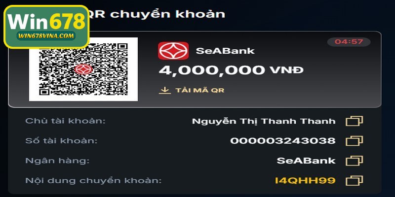 Nạp tiền WIN678 tiện lợi, thần tốc với hàng loạt kênh giao dịch